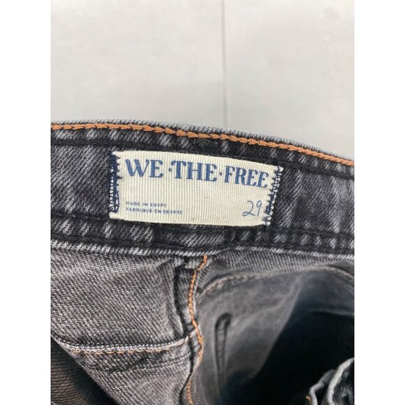 We The Free Xena Slim Straight Jeans High Rise Free People Size 29 Black Wash - Picture 7 of 10
